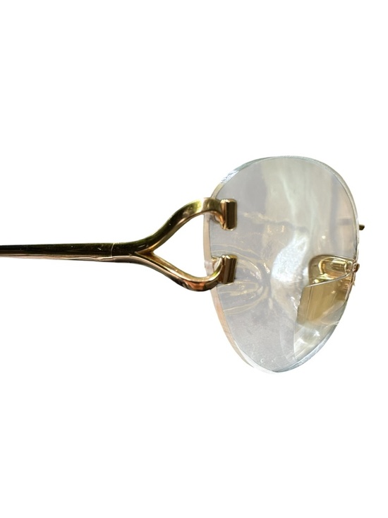 Vintage CARTIER 130 Rimless Oval Eyeglasses Gold C Decor Frames Made In France main image 7
